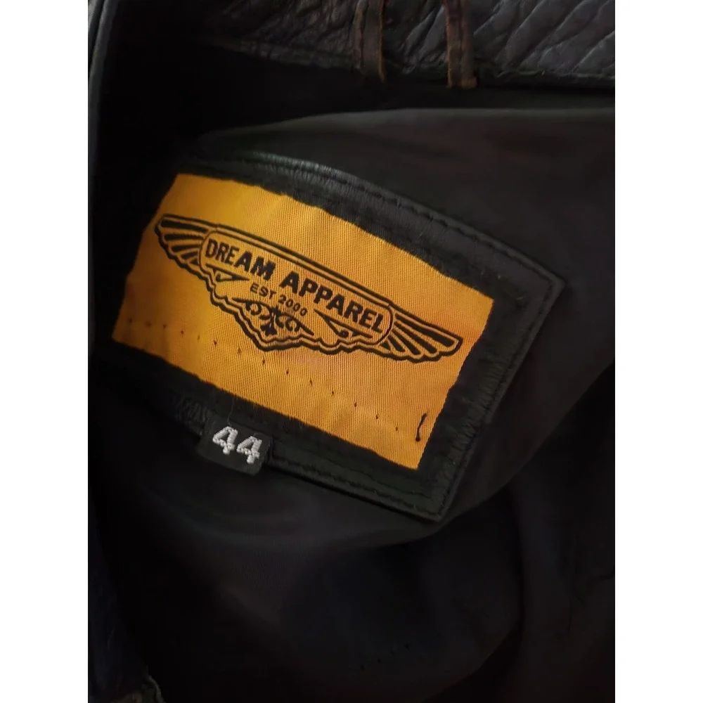 DREAM APPAREL Biker Black Premium‎ Canvas & Leather Conceal Carry Distressed 44